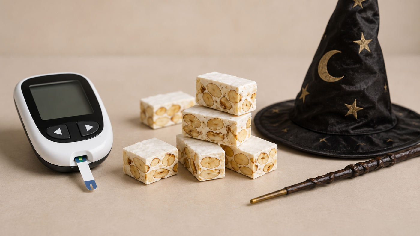 AmoreZero magic or science with honey, almonds, and blood sugar concept